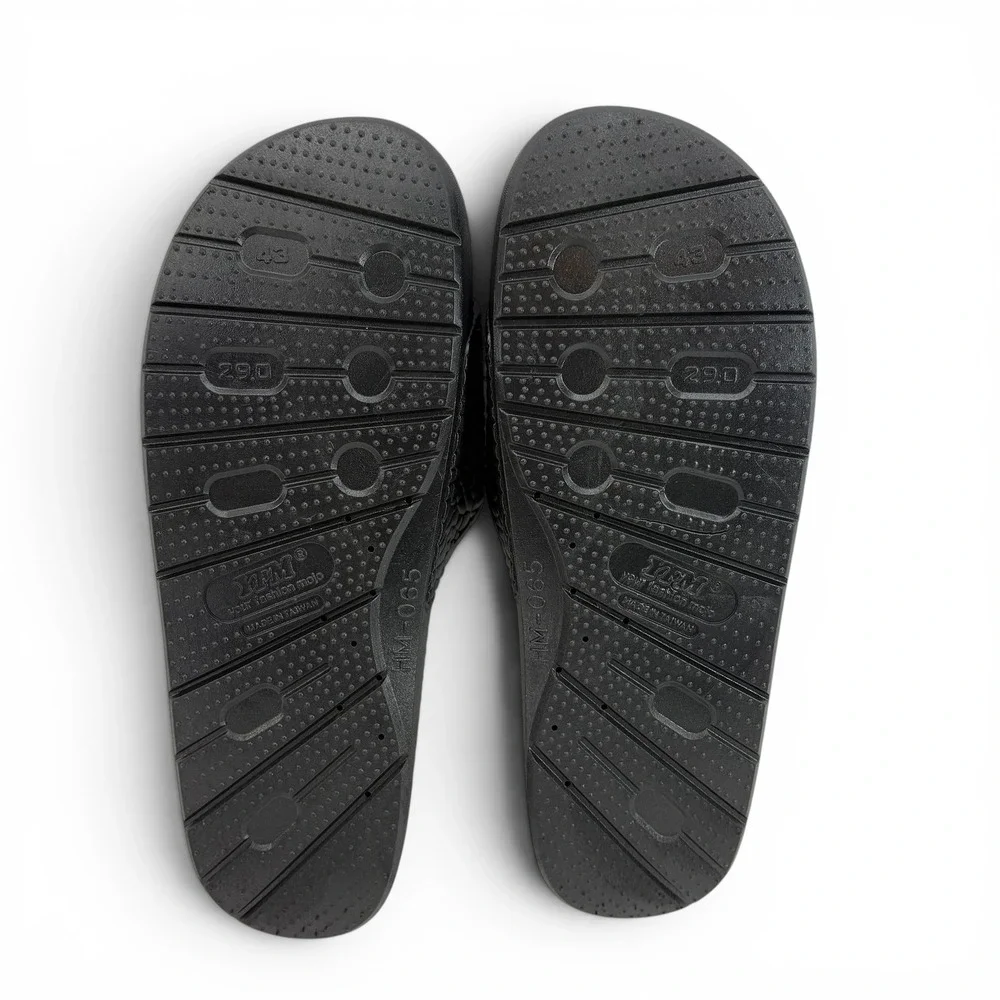 Ad Tec TECS Mens Black Textured Slide Sandals‎ Size 10 HM-065 Pool Beach Casual